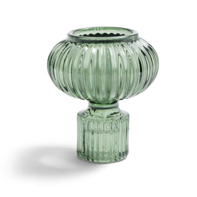 Bougeoir verre vert &Oslash;7,5xH9cm
