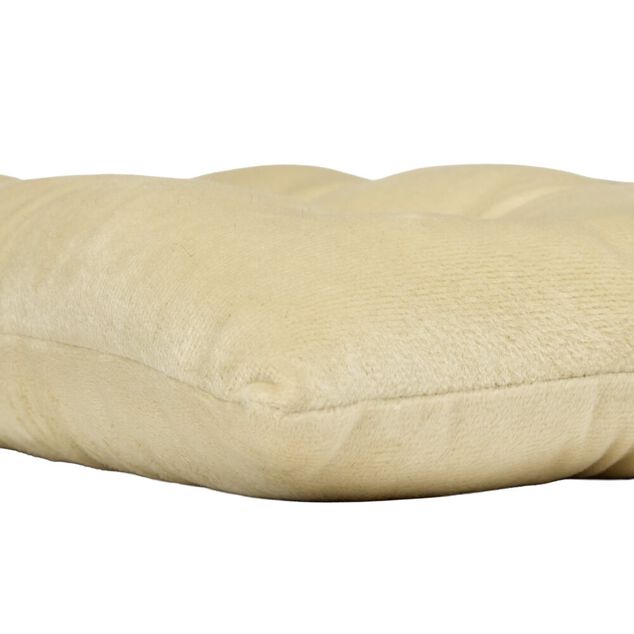 Galette de chaise carr&eacute;e &agrave; nouettes 9 points polyester couleur unie (3 mod&egrave;les)