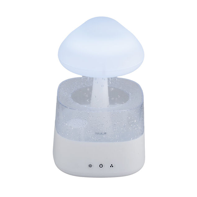 Humidificateur arbre à nuage lumineux 7 couleurs brume et pluie Ø17xH26,5cm