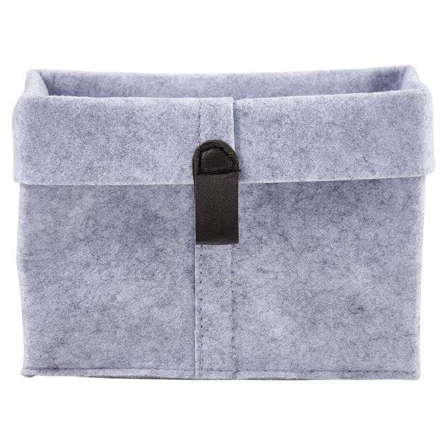 Pani&egrave;re de rangement feutrine gris 19x13xH18cm