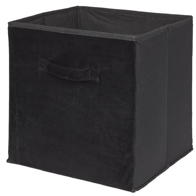Pani&egrave;re Box Cube effet velours 31x29x31cm noir