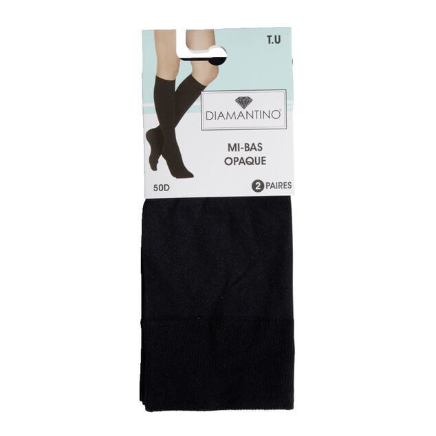 Lot de 3 paires socquette femme polyamide noir opaque 50D