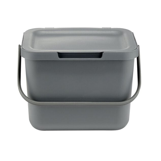 Poubelle compost &agrave; poser 6L plastique gris 25,5x19xH18,5cm