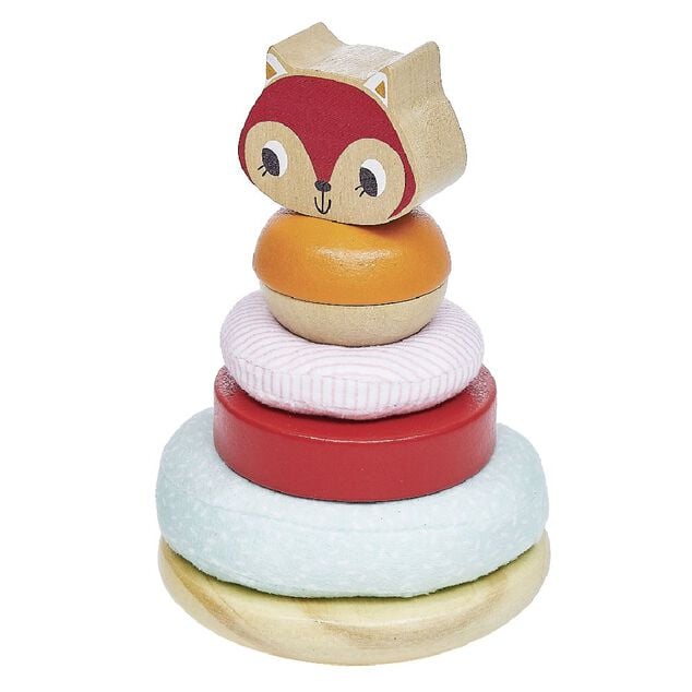 Tour &agrave; empiler renard 5 pi&egrave;ces en bois