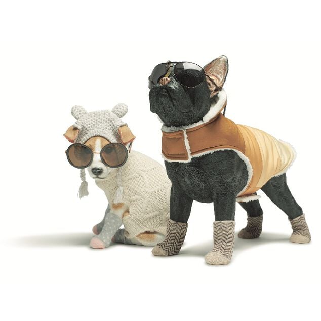 Pull pour chien tricot beige taille L