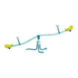 Tr&eacute;buchet enfant balan&ccedil;oire horizontale tape-fesses bleu et vert 171x55xH62cm