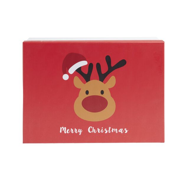 Lot de 3 bo&icirc;tes cadeaux rectangulaires &agrave; empiler d&eacute;cor No&euml;l 3 tailles