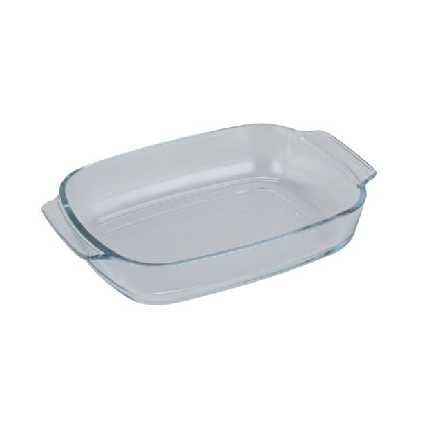Plat &agrave; four rectangulaire x2 verre transparent 2L et 2,7L