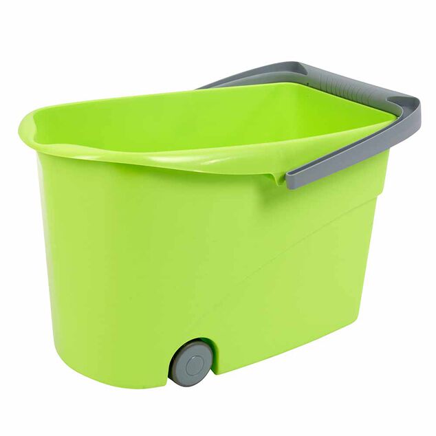 Seau Wash Easy &agrave; roulettes Paul Masquin vert et gris