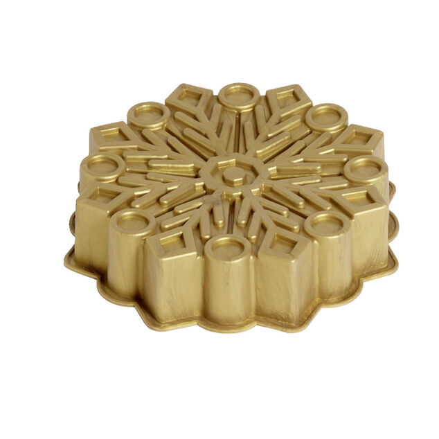 Moule &agrave; g&acirc;teau silicone dor&eacute; forme flocon de neige &Oslash;30cm