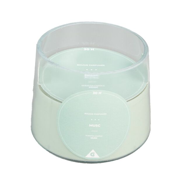 Bougie parfumée dans verre senteur musc 30H