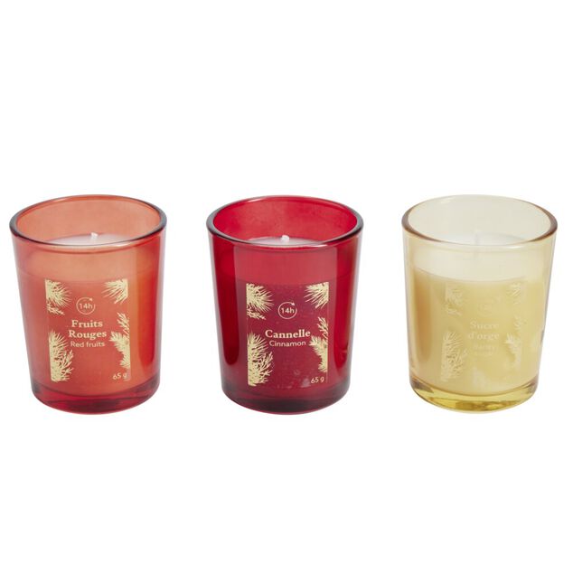 Coffret senteur 3 bougies 14H dans verre (2 mod&egrave;les)