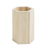 Pot à crayon en bois hexagonal à personnaliser Ø7,5x10cm
