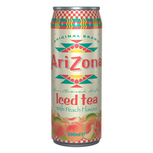 Canette boisson Arizona th&eacute; vert p&ecirc;che miel 50cl