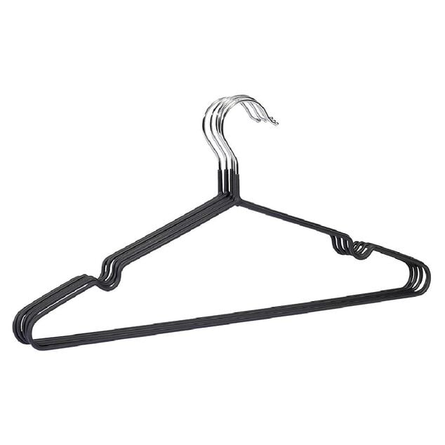 Cintre antiglisse acier rev&ecirc;tement plastique noir x5