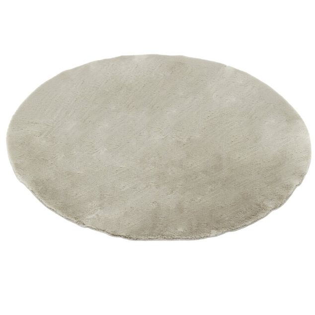 Tapis fausse fourrure marron taupe &Oslash;80cm