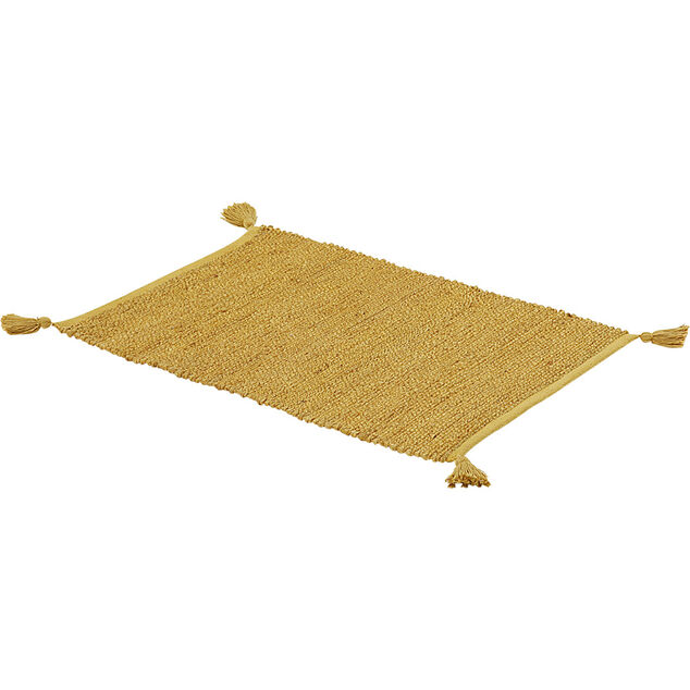 Tapis rectangulaire jute jaune moutarde