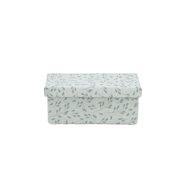 Bo&icirc;te de rangement en carton et coton 24,5x13xH10cm mod&egrave;le 2 - Taille S