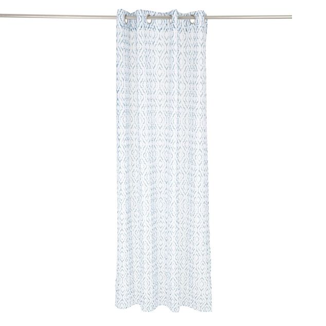 Voilage polyester 140x240cm imprim&eacute; bleu