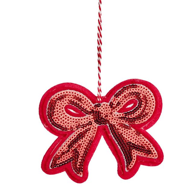 Noeud de No&euml;l &agrave; sequins &agrave; suspendre H9cm (3 mod&egrave;les)