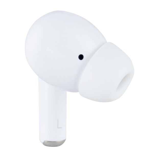 Ecouteurs bluetooth &eacute;cran tactile blanc 6x2,5xH4,5cm