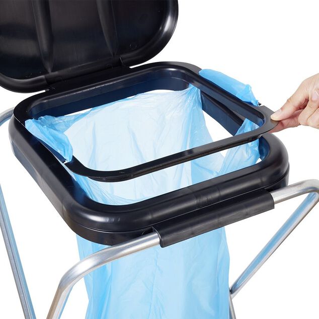 Poubelle nomade m&eacute;tal repliable 50L &agrave; 130L