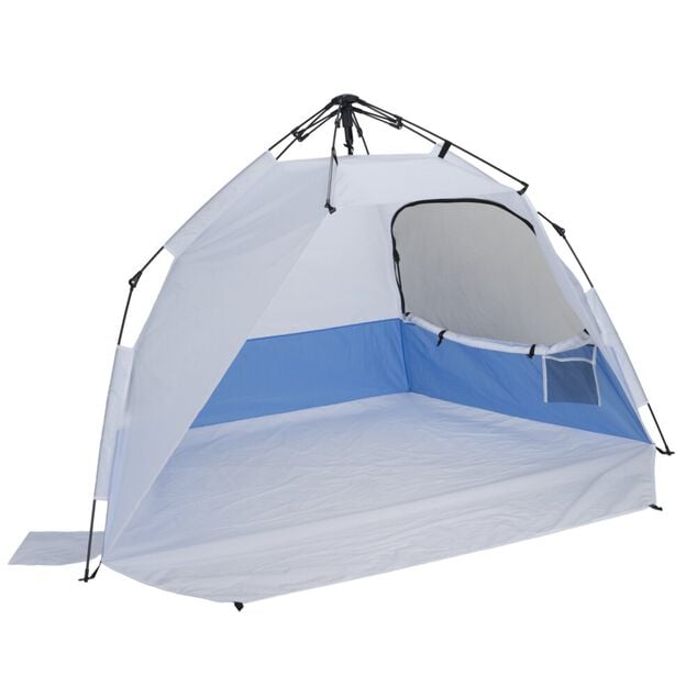 Tente de plage pop-up fibre de verre et polyester bleu 220x150xH144cm