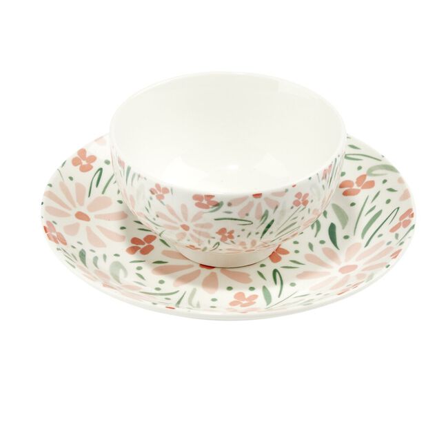 Service de vaisselle 12 pi&egrave;ces Melody porcelaine motif fleuri