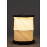 Lampe accord&eacute;on USB tactile en bois blanc chaud &Oslash;12xH22cm