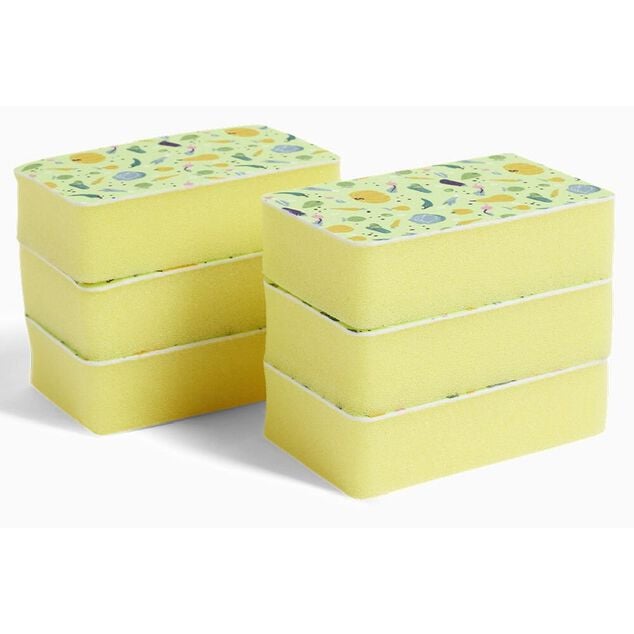 Lot de 6 &eacute;ponges de bain exfoliantes