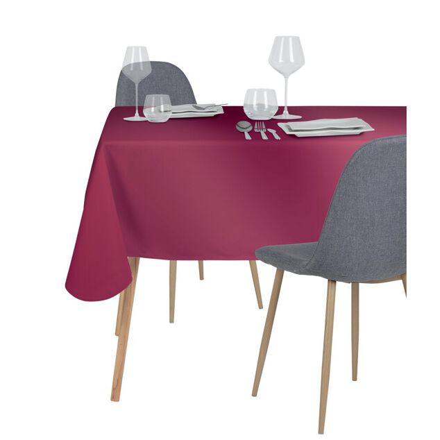 Nappe rectangulaire satin&eacute; rouge 140x250cm