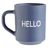 Mug bleu inscription HELLO 250ml