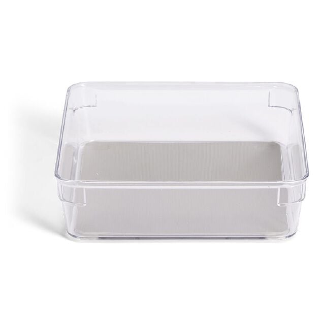 Organiseur de tiroir plastique transparent 16,3x16,3xH.4,8cm