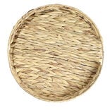 Plateau rond naturel en jacinthe tress&eacute;e &Oslash;35xH5cm