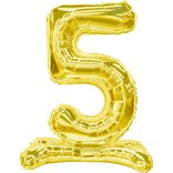 Ballon chiffre 5 H98cm doré ou argenté (2 modèles)