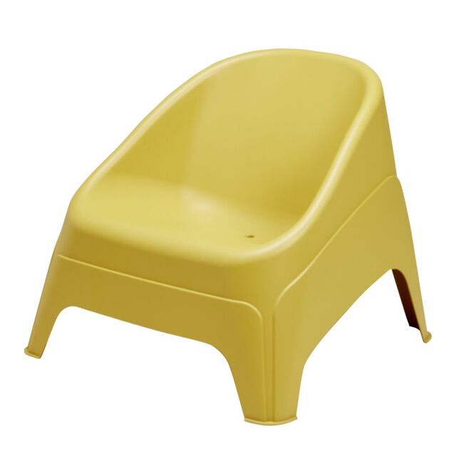 Fauteuil de jardin N&eacute;o monobloc plastique jaune ocre 79,5x76,5xH57,5cm