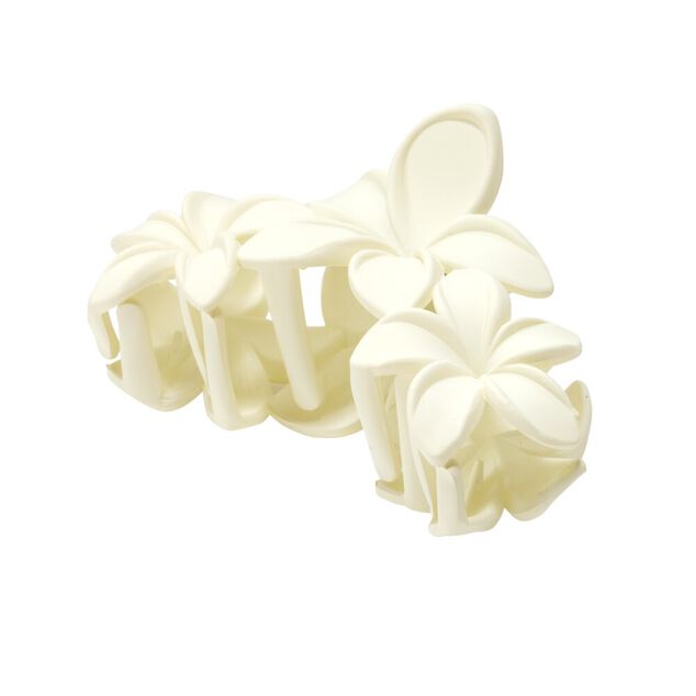 Pince &agrave; cheveux 3 fleurs plastique beige