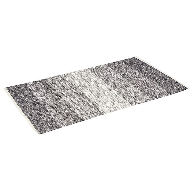 Tapis rectangulaire rayure blanche et noire