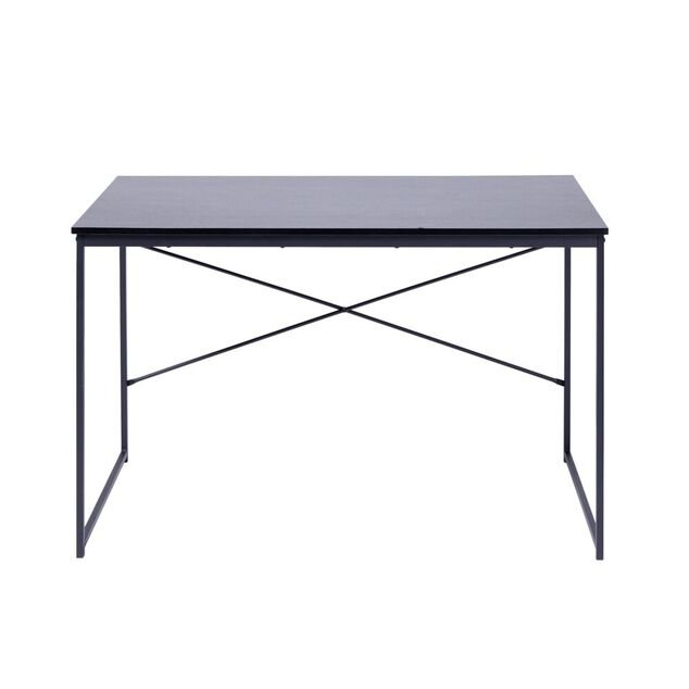 Bureau rectangulaire Delta m&eacute;tal et bois noir 120x60xH75cm