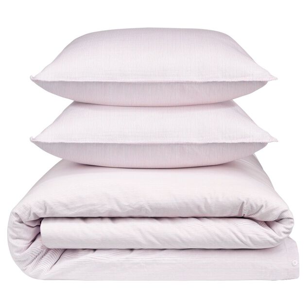 Parure de lit 2 personnes 220x240cm gaze de coton rayures (3 mod&egrave;les)