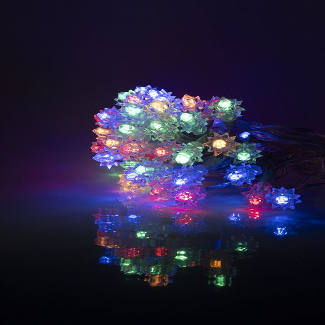 Guirlande lumineuse intérieur diamant 80LED multicolores 7,9m