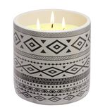 Bougie citronnelle dans pot de ciment imprim&eacute; azt&egrave;que