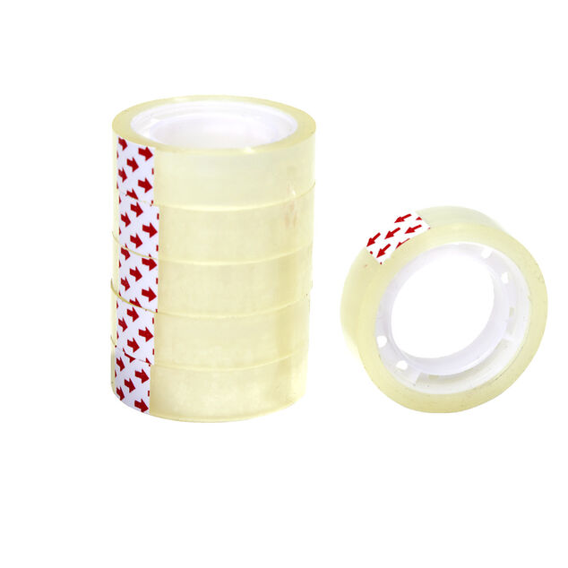 Lot de 6 rouleaux adh&eacute;sifs transparents 13m x 12mm