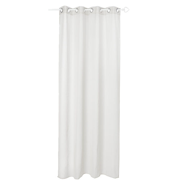 Voilage uni 8 oeillets 135xL240cm - 2 mod&egrave;les beige ou blanc