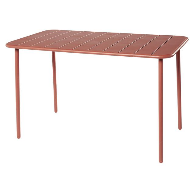 Table de jardin rectangulaire 6 personnes Fun m&eacute;tal Terracotta
