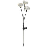 Borne solaire en m&eacute;tal &agrave; planter forme m&eacute;duse transparente H70cm
