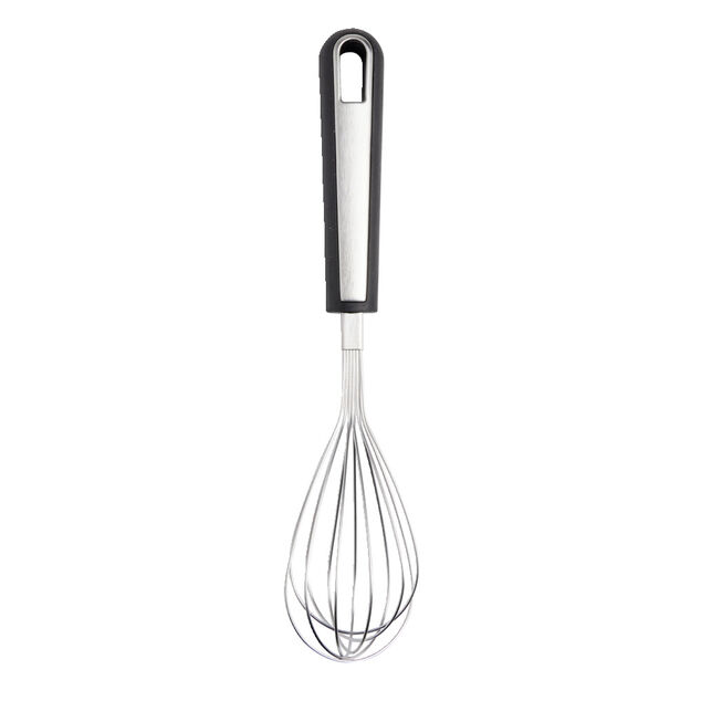 Fouet en inox avec manche en plastique noir L.29,5cm