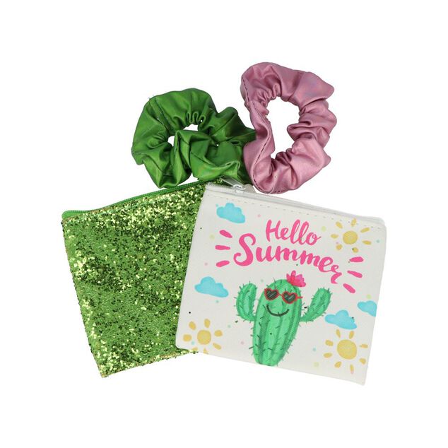 Pochette &agrave; cosm&eacute;tique x2 + &Eacute;lastique assorti x2