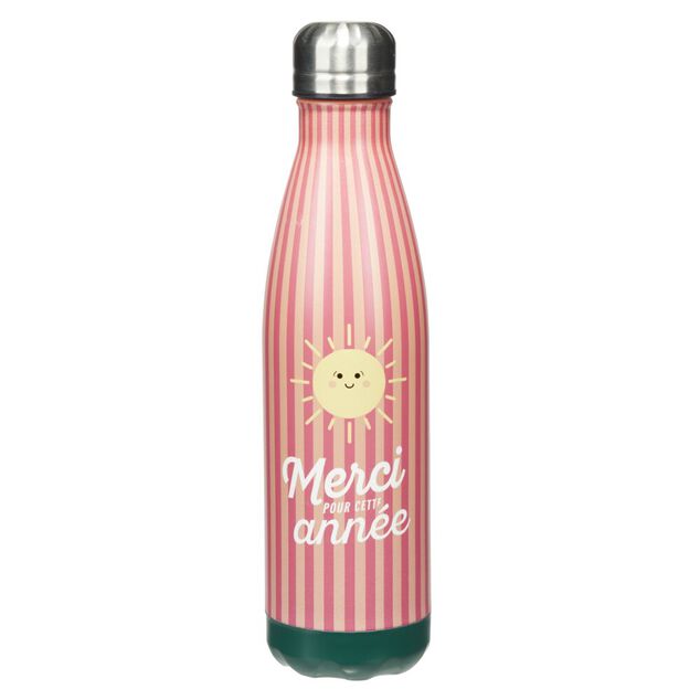 Gourde isotherme remerciement Merci pour cette ann&eacute;e 500ml (3 mod&egrave;les)