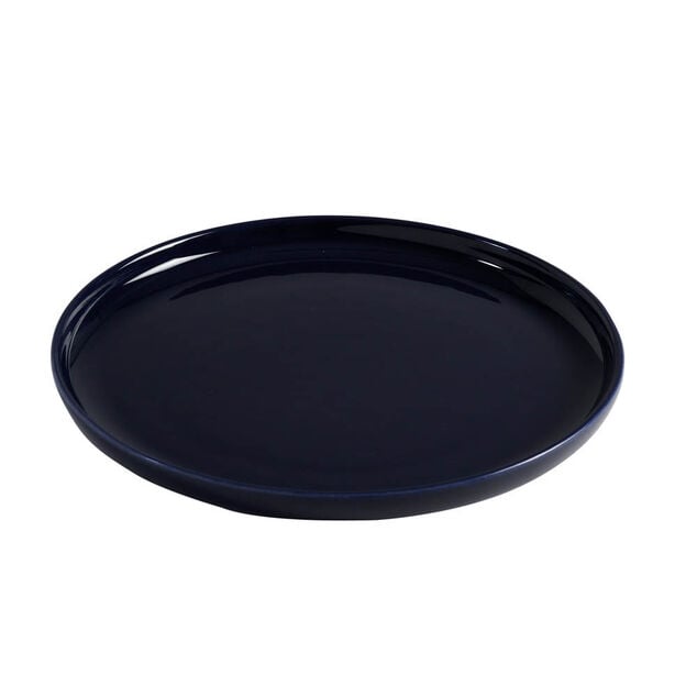 Assiette &agrave; dessert ronde Oslo bleu fonc&eacute; &Oslash;19cm